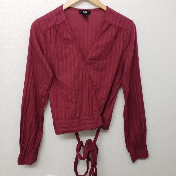 PAIGE Tops - PAIGE Burgundy Wrap Blouse